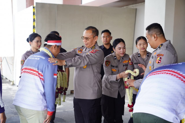As SDM Kapolri Sambut Kepulangan Kontingen Taekwondo Garbha Presisi Peraih Juara Umum WATA Championship 2026