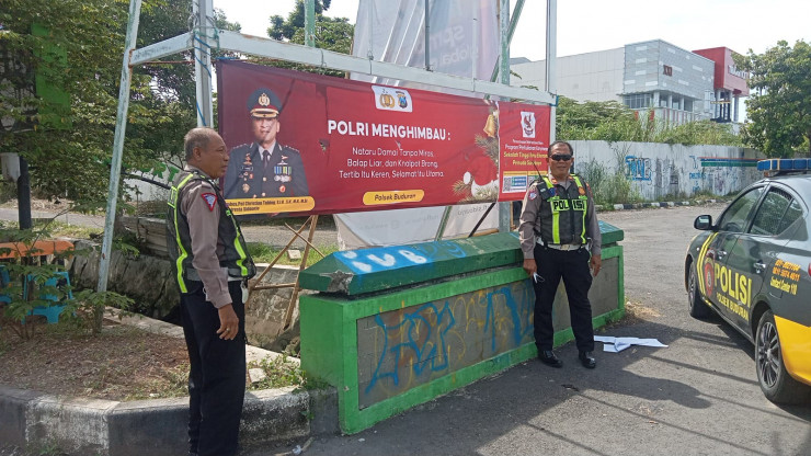 Hadapi Nataru, Polisi Pasang Spanduk Imbauan Kamtibmas
